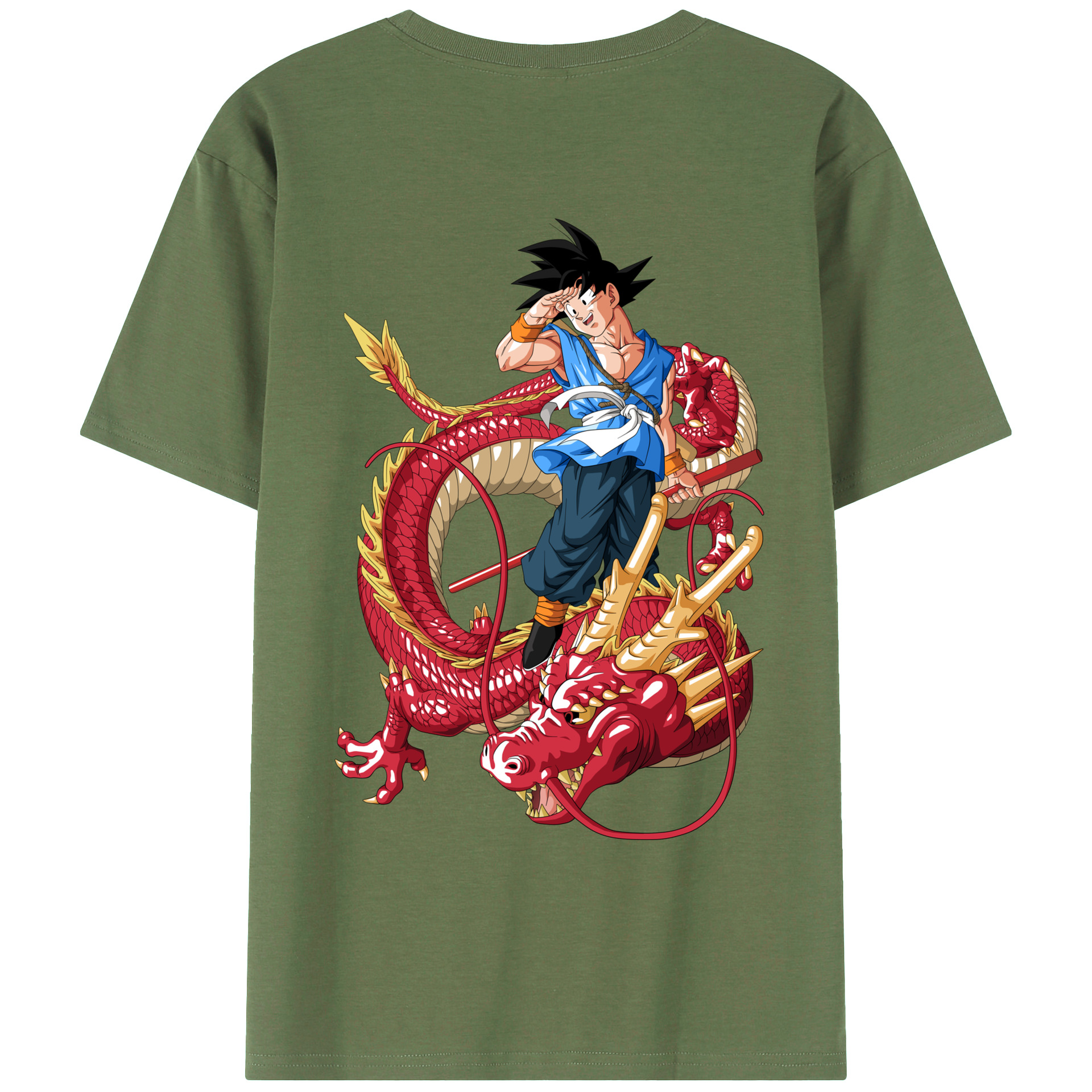 （画像用） ドラゴンボール 孫悟空（そん ごくう）Son Goku カカロット DRAGON BALL Kakarotto 綿100％ メンズ半袖Tシャツ（バックプリント） 通気性